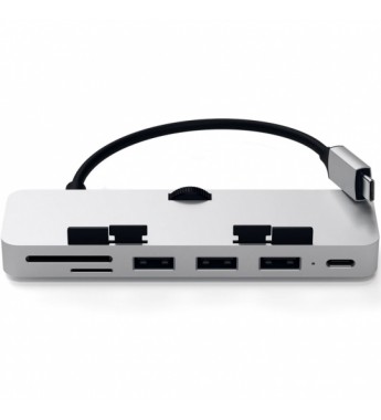 Hub USB-C Satechi Clamp Pro ST-TCIMHS con USB-C/USB-A/Lector microSD/SD - Silver