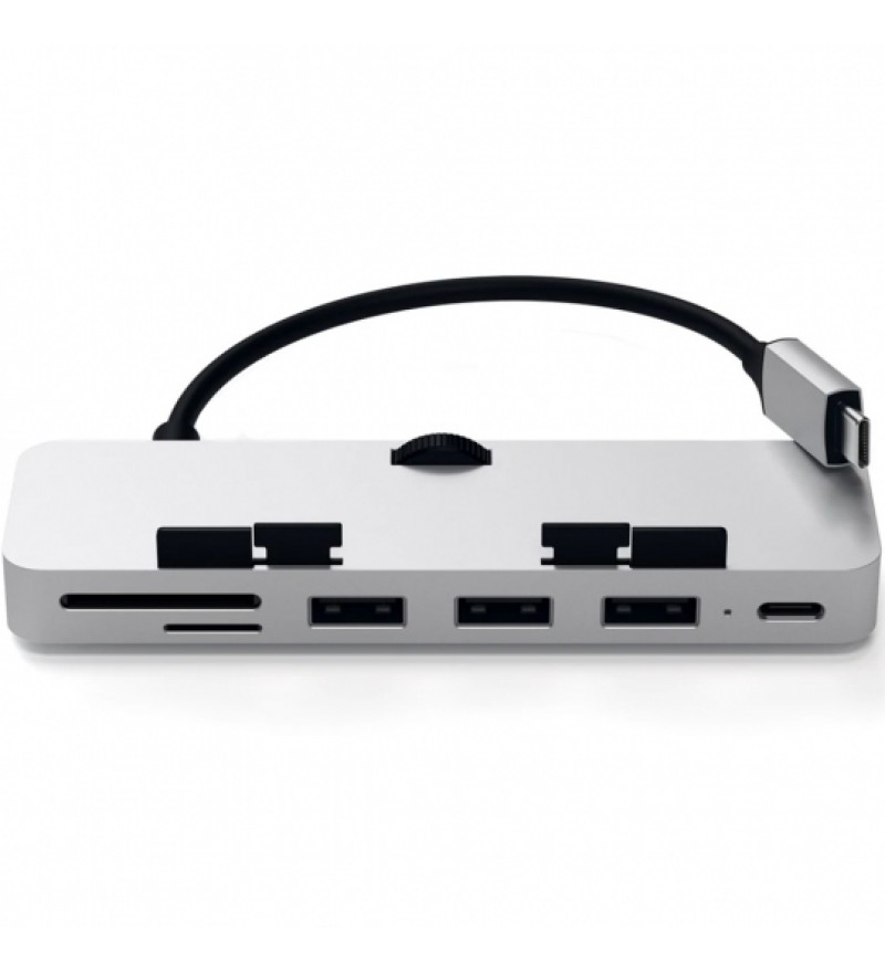 Hub USB-C Satechi Clamp Pro ST-TCIMHS con USB-C/USB-A/Lector microSD/SD - Silver