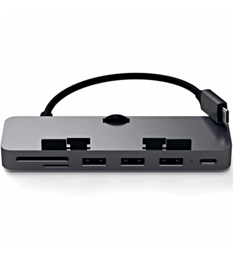 Hub USB-C Satechi Clamp Pro ST-TCIMHS con USB-C/USB-A/Lector microSD/SD - Space Gray