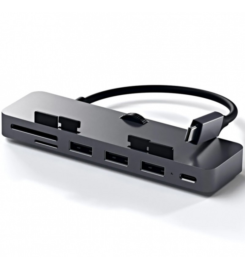 Hub USB-C Satechi Clamp Pro ST-TCIMHS con USB-C/USB-A/Lector microSD/SD - Space Gray