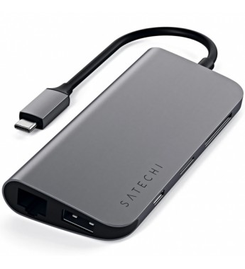 Hub USB-C Multimedia Satechi ST-TCMM8PAM a USB-C/HDMI/RJ45/microSD/SD - Space Gray