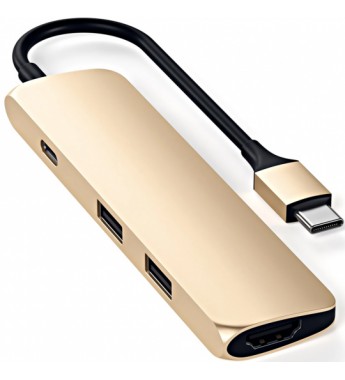 Hub USB-C Satechi Slim Multi-Port ST-CMAG con USB-C/HDMI/USB-A - Gold