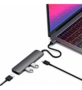 Hub USB-C Satechi Slim Multi-Port ST-CMAM con USB-C/HDMI/USB-A - Space Gray