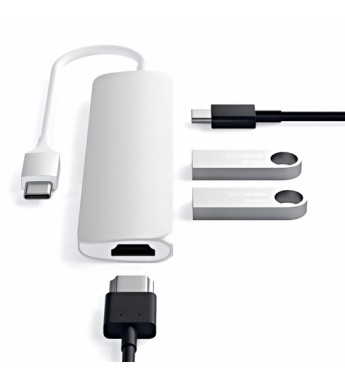 Hub USB-C Satechi Slim Multi-Port ST-CMAS con USB-C/HDMI/USB-A - Silver