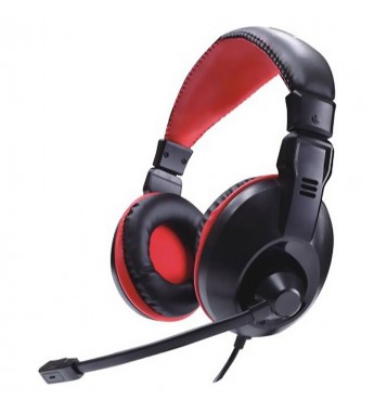 Headset Gaming Satellite AE-265 Micrófono Retráctil/40mm - Negro/Rojo