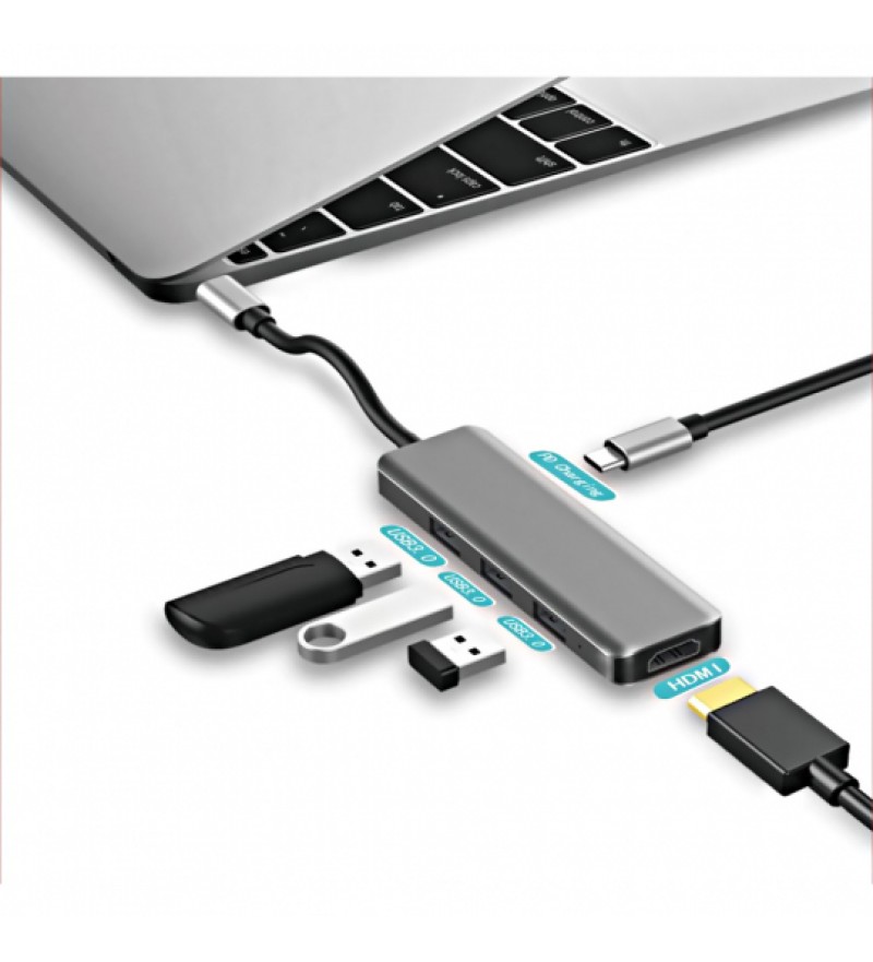 Hub USB Satellite A-HUBC52 Type C con 3 Puertos USB/Puerto PD/HDMI - Grafito