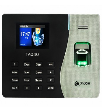 Lector Biométrico 3nStar TA040 para hasta 500 Huellas Digitales/USB/TCP/IP - Negro/Plata