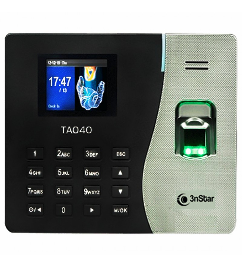 Lector Biométrico 3nStar TA040 para hasta 500 Huellas Digitales/USB/TCP/IP - Negro/Plata
