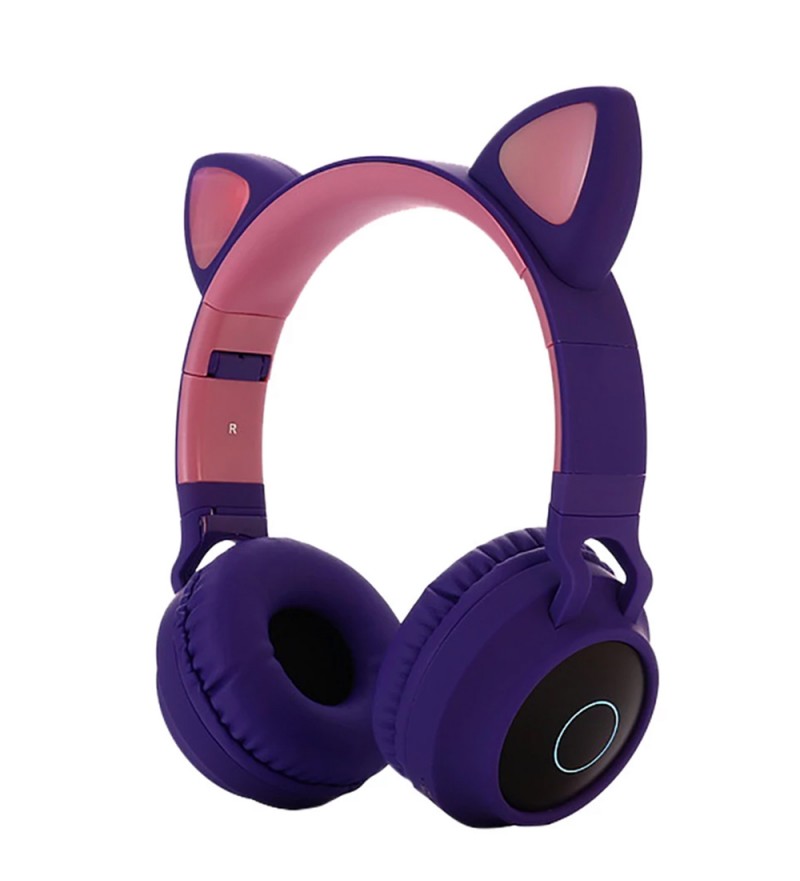 Auriculares Inalámbricos CAT EAR BT028C Bluetooth/MicroSD/Micrófono - Lila/Rosa