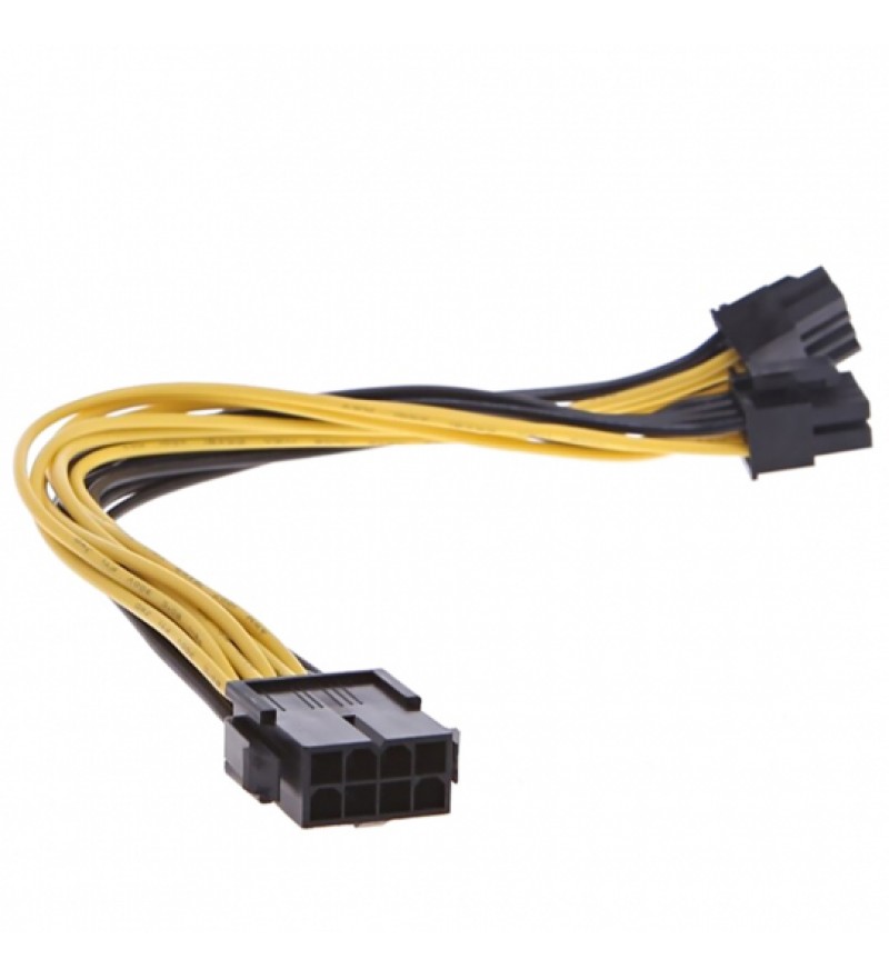Cable adaptador de corriente de 8 pines a PCI-E de 8 pines(6+2) x2 (CPU a GPU) - Negro/Amarillo