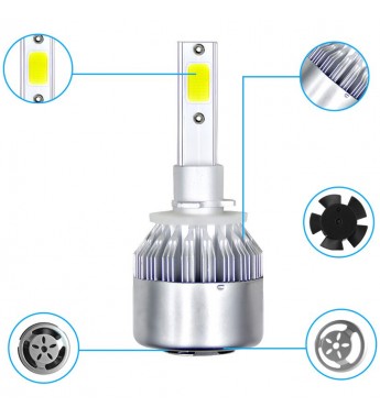 Lámpara C6 LED Headling H7 para Automóvil 36W/3000Lm - Plateado