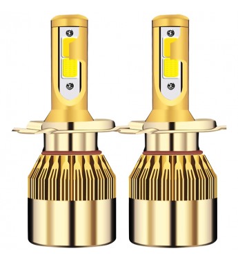 Lámpara LED Headling Authentic Lights H4 para Automóvil 38W/6000Lm - Dorado