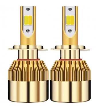 Lámpara LED Headling Authentic Lights H7 para Automóvil 38W/6000Lm - Dorado
