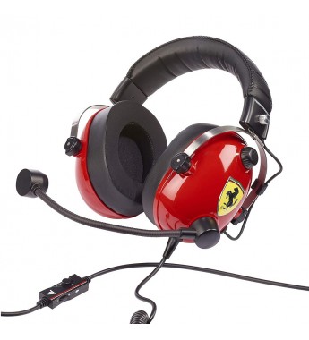 Headset ThrustMaster T-Racing Scuderia Ferrari Edition de 50mm/Micrófono Retráctil - Rojo/Negro