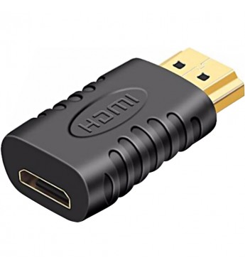 Adaptador HDMI Mini Hembra a HDMI Normal Macho - Negro