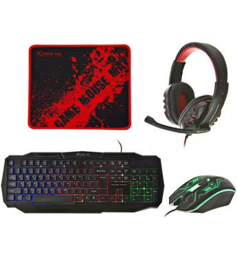 Kit Gaming XTRIKE ME CM-406 Teclado + Mouse + Mousepad + Headset - Negro