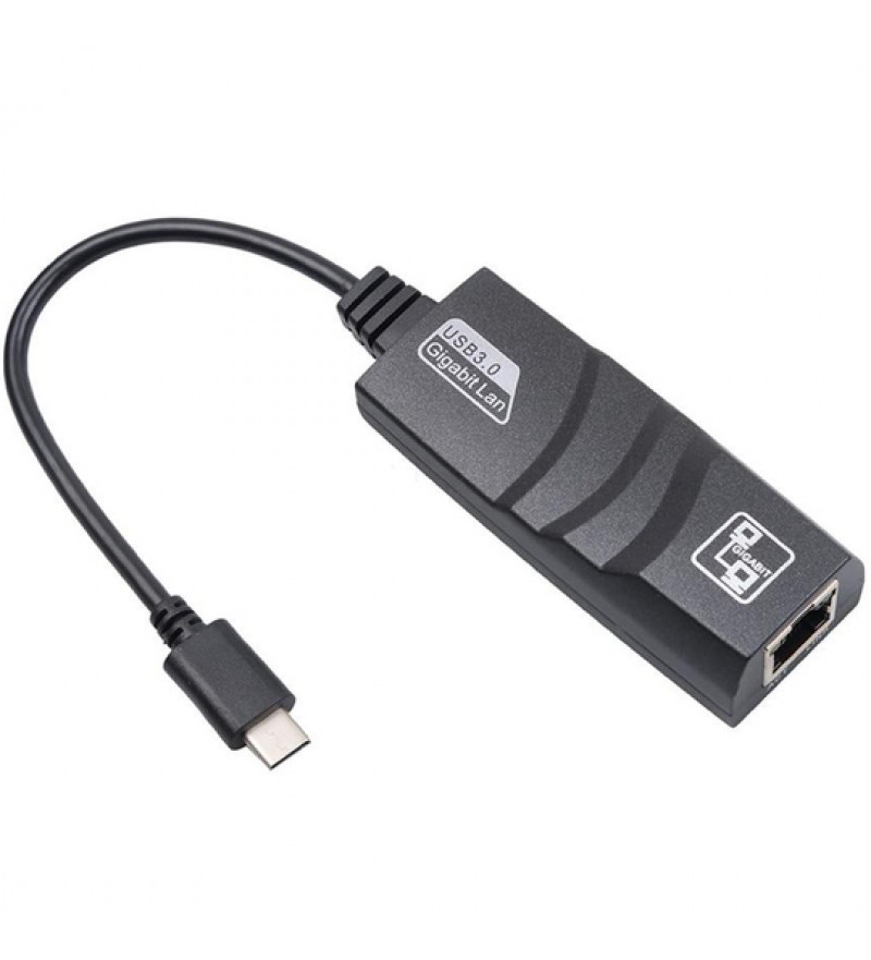 Adaptador USB-C 3.0 para Rj45 hasta 1000Mbps - Negro