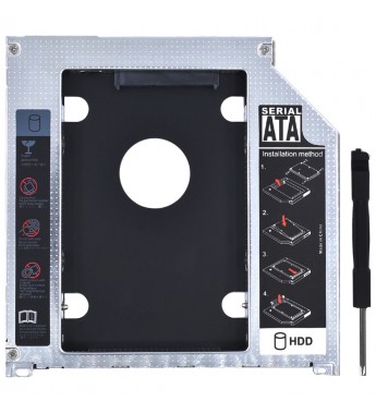 Adaptador Caddy de Notebook para HDD/SSD de 2.5" (9.5mm) Serial ATA