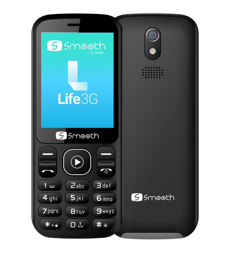 Celular Smooth Life 3G de 2.4" DS 64/128MB con Cámara VGA/Bluetooth - Negro