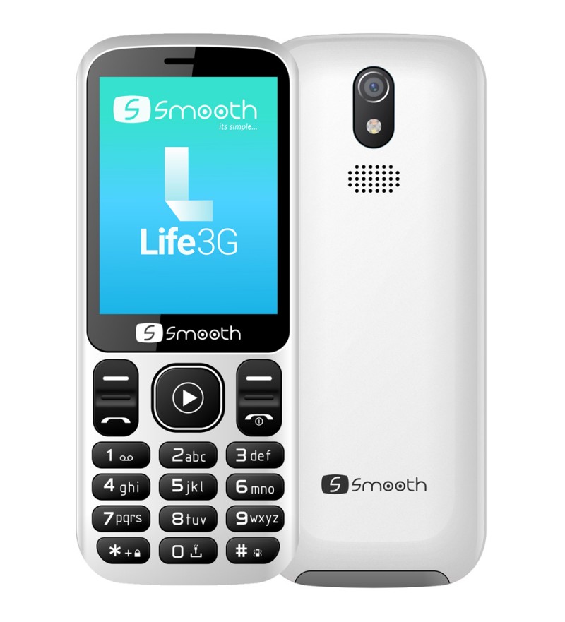 Celular Smooth Life 3G de 2.4" DS 64/128MB con Cámara VGA/Bluetooth - Blanco