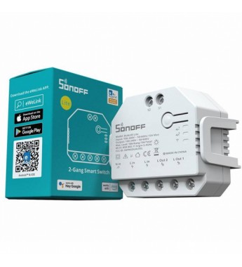 Interruptor Smart Sonoff Lite DUALR3 2-Gang Wi-Fi Smart Switch - Blanco