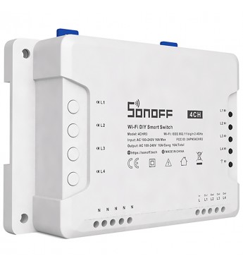 Interruptor Inalámbrico Smart Sonoff 4CHR3 Wi-Fi/3500W - Blanco
