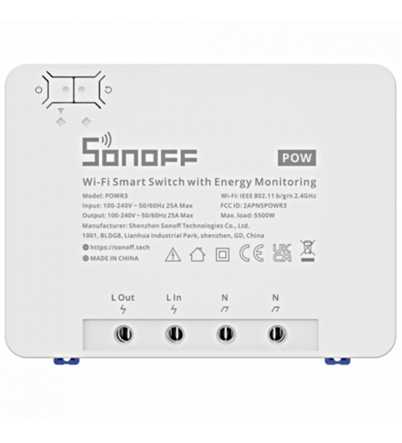 Interruptor Inalámbrico Smart Sonoff POWR3 6920075776768 Wi-Fi/5500W - Blanco