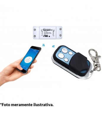 Control Remoto Inteligente Sonoff Wireless 4 Buttons Push 433MHz/27A - Negro/Plateado