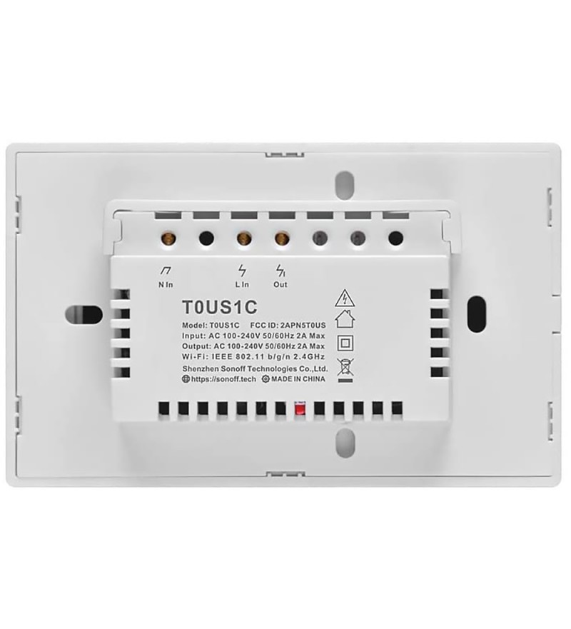 Interruptor de Pared Inteligente Smart Sonoff T0US1C Wi-Fi/1 Botón - Blanco
