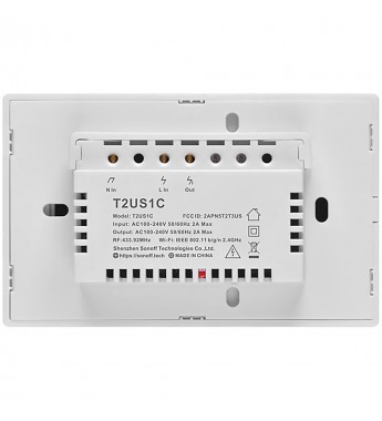 Interruptor de Pared Inteligente Smart Sonoff T2US1C Wi-Fi/1 Botón - Blanco