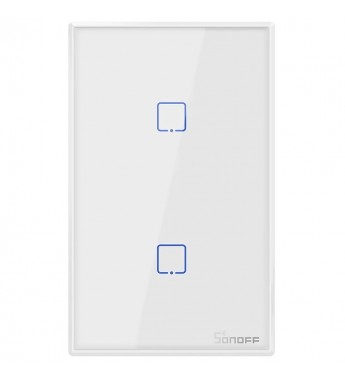 Interruptor de Pared Inteligente Smart Sonoff T2US2C Wi-Fi/2 Botones - Blanco
