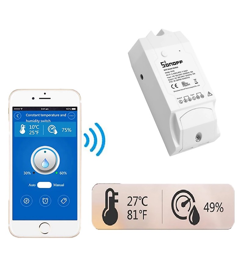 Interruptor Inalámbrico Smart Sonoff TH16 IM160712002 Wi-Fi/3500W - Blanco