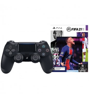 Control Inalámbrico Sony DualShock 4 + FIFA 2021 CUH-ZCT2U para PlayStation 4 - Negro