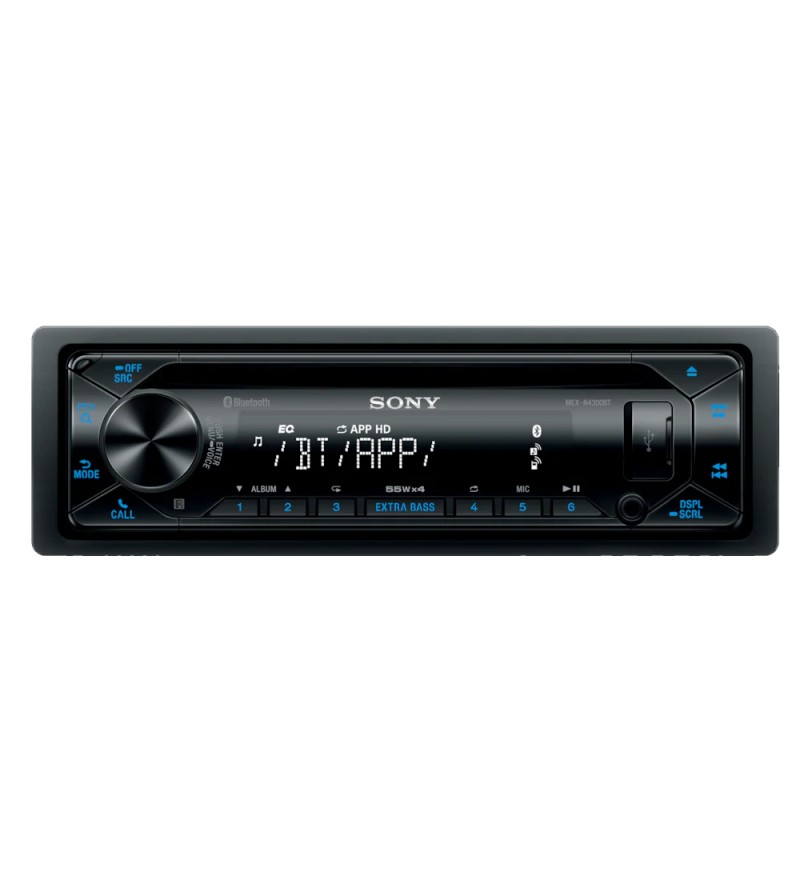 Reproductor de CD Automotriz Sony MEX-N4300BT con Bluetooth/USB/EXTRA BASS - Negro