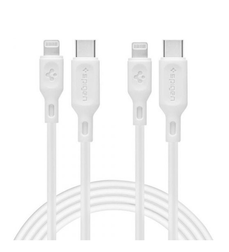 Cable USB-C A Lightning de 1 metro Spigen C10CL 2 Unidades - Blanco 