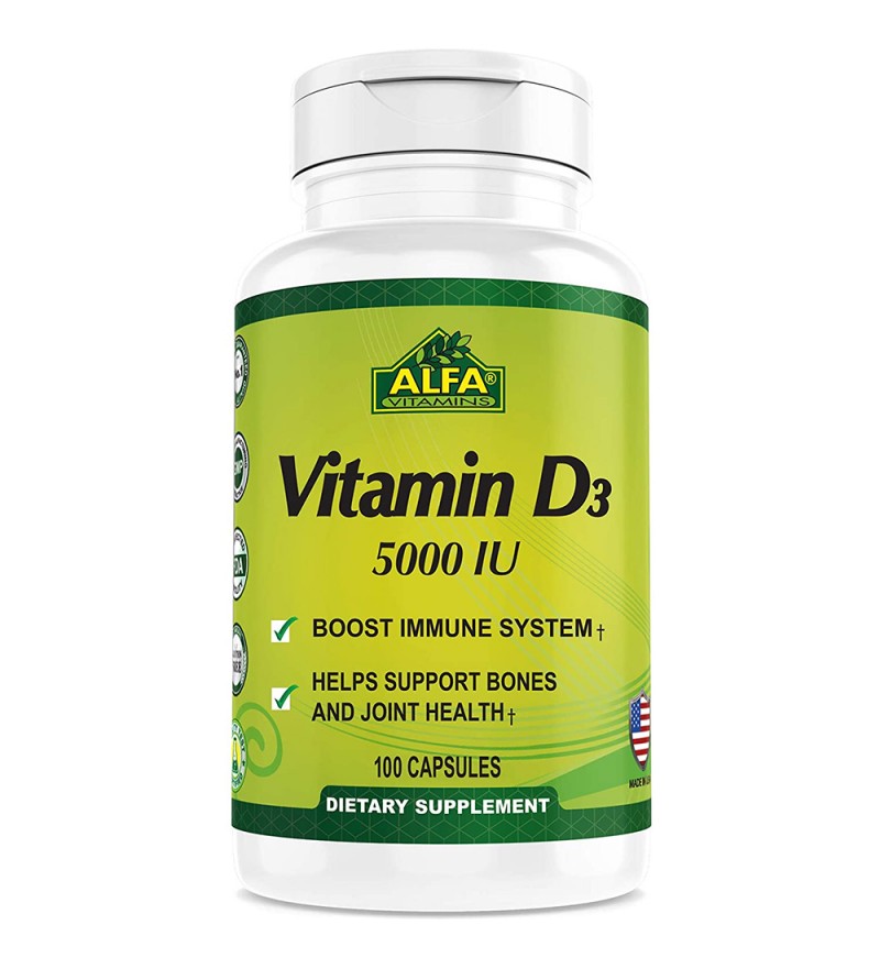 Suplemento Alfa Vitamin D3 5000 IU - 100 Cápsulas (1627)