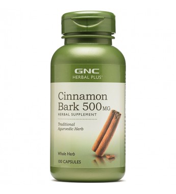 Suplemento GNC Herbal Plus Cinnamon Bark 500mg - 100 Cápsulas (12901)