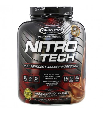Suplemento Muscletech NitroTech Whey Peptides & Isolate Primary Source Mocha Cappuccino Swirl - 1.81kg