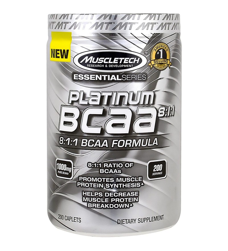 Suplemento Muscletech Platinum BCAA 8:1:1 Formula 1000mg - 200 Comprimidos (60469)