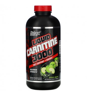 Suplemento Nutrex Research Liquid Carnitine 3000 Black Series Green Apple - 480mL (6617)