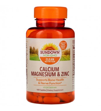 Suplemento Sundown Naturals Calcium Magnesium & Zinc - 100 Comprimidos (0325)