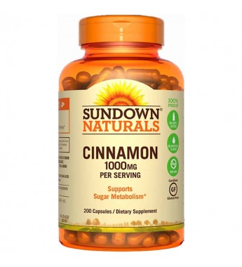 Suplemento Sundown Naturals Cinnamon 1000mg - 200 Cápsulas (14022)