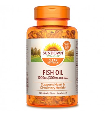 Suplemento Sundown Naturals Fish Oil 1000mg/Omega 3 300mg - 72 Cápsulas Blandas (3720)