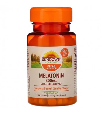 Suplemento Sundown Naturals Melatonin 300mcg - 120 Comprimidos (0541)