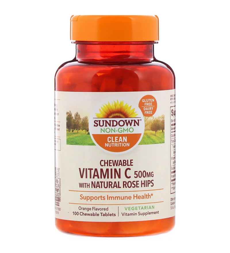 Suplemento Sundown Naturals Vitamin C 500mg With Natural Rose Hips - 100 Comprimidos (0552)