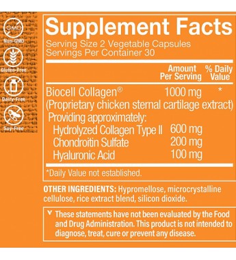 Suplemento The Vitamin Shoope BioCell Collagen II with Hyaluronic Acid - 60 Cápsulas Vegetales (5190)