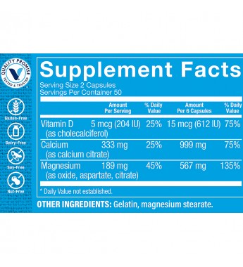 Suplemento The Vitamin Shoope Calcium Citrate Plus Magnesium & Vitamin D - 100 Cápsulas (1086)