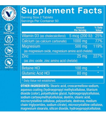 Suplemento The Vitamin Shoope Calcium Magnesium Zinc - 100 Comprimidos (7735)
