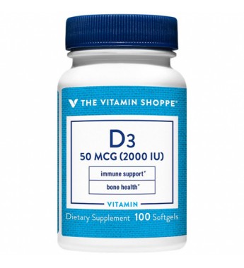 Suplemento The Vitamin Shoope D3 50MCG (2000 IU) - 100 Cápsulas Blandas (4636)