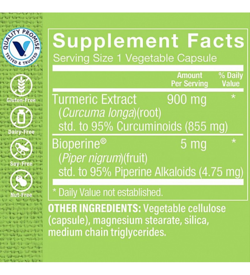 Suplemento The Vitamin Shoope Triple Strength Turmeric with Curcumin 900MG - 30 Cápsulas Vegetales (9198)